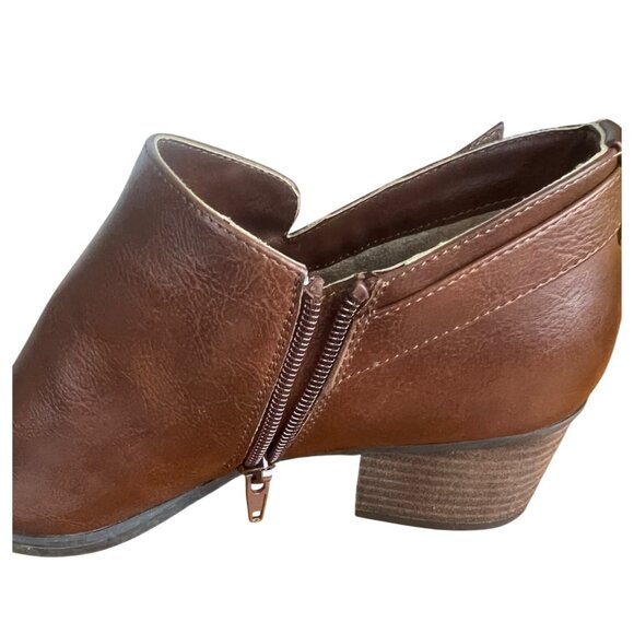 Naturalizer Soul Brown Faux Leather Ankle Boots With Zipper & Buckle Women 8 - Picture 4 of 14